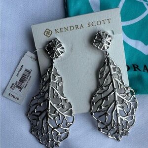 Kendra Scott large silver earrings with stones, new with tags